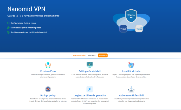VPN-Pass su Nanomid Player: Registrazione ed Istruzioni di invio